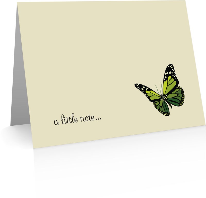 Little Notes by Comptime Butterfly Thank You Cards - 24 Cards and Envelopes - Butterfly Notecards - Image 3